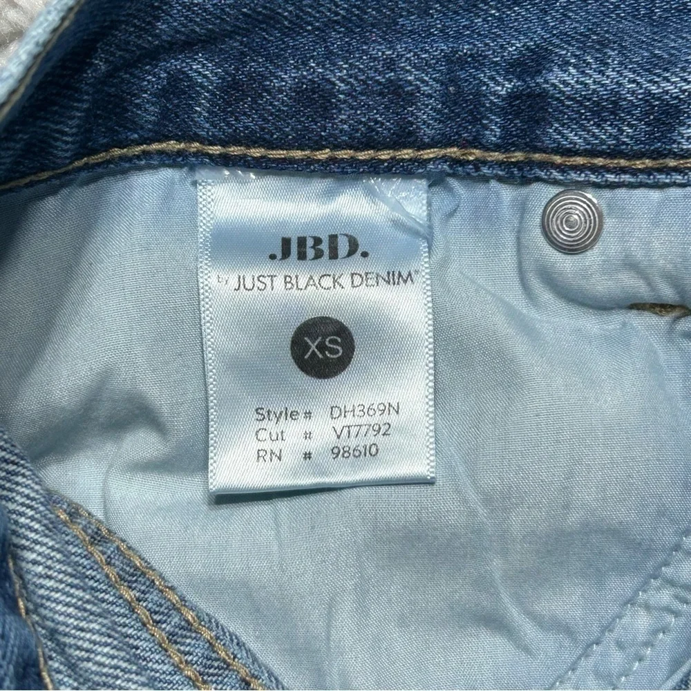 Just Black Denim Shorts Womens Extra Small Distressed Mid Rise Holes Beach Vaca